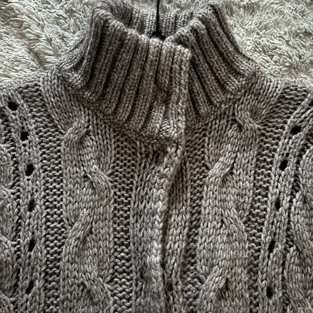 Anthropologie Elsamanda made in Italy Women Gray Cable Knit Sweater